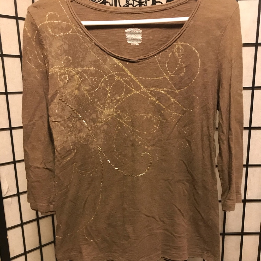 Saint johns bay brown shirt size medium
